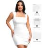 image:imagePopilush Work Dresses for Women Shapewear Built in Bra Dress Mini Sleeveless Summer Business Casual Outfits Formal DressWhite