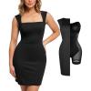 image:imagePopilush Work Dresses for Women Shapewear Built in Bra Dress Mini Sleeveless Summer Business Casual Outfits Formal DressBlack