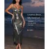 image:imagePopilush Formal Dresses for Women Builtin Bra Shapewear Ruched Midi Dress Cowl Neck Evening Gowns Sparkly DressBlack