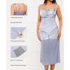 image:imagePopilush Formal Dresses for Women Builtin Bra Shapewear Ruched Midi Dress Cowl Neck Evening Gowns Sparkly DressBlue