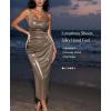 image:imagePopilush Formal Dresses for Women Builtin Bra Shapewear Ruched Midi Dress Cowl Neck Evening Gowns Sparkly DressBronze