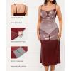 image:imagePopilush Formal Dresses for Women Builtin Bra Shapewear Ruched Midi Dress Cowl Neck Evening Gowns Sparkly DressBurgundy