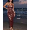 image:imagePopilush Formal Dresses for Women Builtin Bra Shapewear Ruched Midi Dress Cowl Neck Evening Gowns Sparkly DressBurgundy
