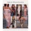 image:imagePopilush Formal Dresses for Women Builtin Bra Shapewear Ruched Midi Dress Cowl Neck Evening Gowns Sparkly DressPink