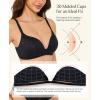 image:imagePopilush Lace Wireless Bras with Support and Lift  Push Up Bra for Women No Underwire Comfy Deep V Bralettes Fits BD CupsBlack