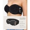 image:imagePopilush Strapless Push Up Minimizer Bras for Women Bandeau Support Unlined Bra Underwire Everyday Bras Tube TopBlack  Black