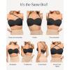 image:imagePopilush Strapless Push Up Minimizer Bras for Women Bandeau Support Unlined Bra Underwire Everyday Bras Tube TopBlack  Black