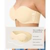 image:imagePopilush Strapless Push Up Minimizer Bras for Women Bandeau Support Unlined Bra Underwire Everyday Bras Tube TopBright Ube