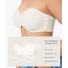 image:imagePopilush Strapless Push Up Minimizer Bras for Women Bandeau Support Unlined Bra Underwire Everyday Bras Tube TopIvory
