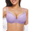 image:imagePopilush Minimizer Bras for Women Full Coverage Lace Push Up Plus Size Underwire Bra with SupportLight Purple