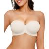 image:imagePopilush Strapless Push Up Minimizer Bras for Women Bandeau Support Unlined Bra Underwire Everyday Bras Tube TopIvory