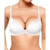 image:imageWireless Push Up Bras for Women No Underwire Deep V Lace Bralettes with Support and Lift Comfortable Bra 3D Molded White