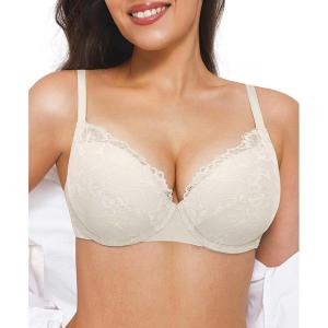image:imagePopilush Minimizer Bras for Women Full Coverage Lace Push Up Plus Size Underwire Bra with SupportWhite