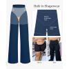 image:imagePopilush Dress Pants for Women Tummy Control 2 in 1 Work Slack High Waisted Wide Leg with Pockets Business CasualBlue