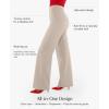 image:imagePopilush Dress Pants for Women Tummy Control 2 in 1 Work Slack High Waisted Wide Leg with Pockets Business CasualKhaki