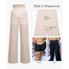 image:imagePopilush Dress Pants for Women Tummy Control 2 in 1 Work Slack High Waisted Wide Leg with Pockets Business CasualKhaki