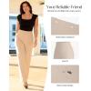 image:imagePopilush Dress Pants for Women Tummy Control 2 in 1 Work Slack High Waisted Wide Leg with Pockets Business CasualKhaki