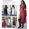 image:imagePopilush Womens Lace Formal Cocktail Sleeveless V Neck Maxi Shapewear Dress Wedding Guest Mother of Bride Split DressesRed