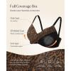 image:imagePopilush Bras for Women No Underwire Supportive Push Up Bralettes Wireless Full Coverage Plus Size TShirt BraLeopard Black