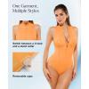 image:imagePopilush Tummy Control One Piece Swimsuits for Women Shapewear Athletic Zip Up Swimwear Slimming Bathing Suit Padded OutfitsOrange