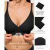 image:imagePopilush Jelly Bras Wireless Comfort Bralettes Deep V Neck Comfortable Bra No Wire Supportive Everyday Bra BreathableBlack