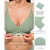 image:imagePopilush Jelly Bras Wireless Comfort Bralettes Deep V Neck Comfortable Bra No Wire Supportive Everyday Bra BreathableGreen