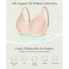 image:imagePopilush Jelly Bras Wireless Comfort Bralettes Deep V Neck Comfortable Bra No Wire Supportive Everyday Bra BreathableNude