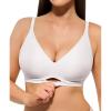 image:imagePopilush Jelly Bras Wireless Comfort Bralettes Deep V Neck Comfortable Bra No Wire Supportive Everyday Bra BreathableWhite