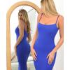 image:imagePopilush Bodycon Dresses for Women Shapewear Tummy Control Maxi Dress Built in Bra Spaghetti Strap Formal Party SummerBlue
