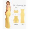 image:imagePopilush Bodycon Dresses for Women Shapewear Tummy Control Maxi Dress Built in Bra Spaghetti Strap Formal Party SummerPastel Yellow