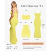 image:imagePopilush Bodycon Dresses for Women Shapewear Tummy Control Maxi Dress Built in Bra Spaghetti Strap Formal Party SummerYellow