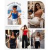 image:imagePopilush Corset Bodysuit for Women Tummy Control Shapewear Bodysuits Cowl Neck Going Out Tops Concert OutfitsBlue