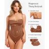 image:imagePopilush Corset Bodysuit for Women Tummy Control Shapewear Bodysuits Cowl Neck Going Out Tops Concert OutfitsBrown