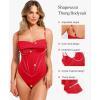 image:imagePopilush Corset Bodysuit for Women Tummy Control Shapewear Bodysuits Cowl Neck Going Out Tops Concert OutfitsRed