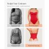 image:imagePopilush Corset Bodysuit for Women Tummy Control Shapewear Bodysuits Cowl Neck Going Out Tops Concert OutfitsRed