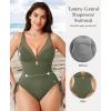 image:imagePopilush Tummy Control Swimsuits for Women  One Piece Shapewear Bathing Suit with Builtin Bra Mesh Slimming SwimsuitGreen
