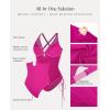 image:imagePopilush Tummy Control Swimsuits for Women  One Piece Shapewear Bathing Suit with Builtin Bra Mesh Slimming SwimsuitPurple