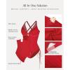 image:imagePopilush Tummy Control Swimsuits for Women  One Piece Shapewear Bathing Suit with Builtin Bra Mesh Slimming SwimsuitRed