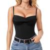 image:imagePopilush Corset Bodysuit for Women Tummy Control Shapewear Bodysuits Cowl Neck Going Out Tops Concert OutfitsBlack