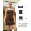 image:imagePopilush Dress with Built in Shapewear Spaghetti Strap Mini Dresses Mesh Ruched Bodycon Summer SplashLeopard Print