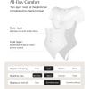 image:imagePopilush Body Suits for Womens Tummy Control Shapewear Bodysuit V Neck Casual Short Sleeve ThongWhite