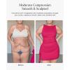image:imagePopilush Cocktail Mini Dresses for Women  Built in Shapewear Party Dress Summer Boat Neck Ruched Bodycon DressBlack