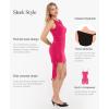 image:imagePopilush Cocktail Mini Dresses for Women  Built in Shapewear Party Dress Summer Boat Neck Ruched Bodycon DressPink