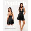image:imagePopilush Halter Dresses for Women Backless Shapewear Mini Dress Deep V Neck Bow Tie ALine Club Party DressBlack