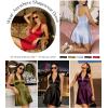 image:imagePopilush Halter Dresses for Women Backless Shapewear Mini Dress Deep V Neck Bow Tie ALine Club Party DressBlack