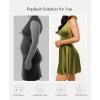 image:imagePopilush Halter Dresses for Women Backless Shapewear Mini Dress Deep V Neck Bow Tie ALine Club Party DressGreen