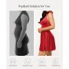 image:imagePopilush Halter Dresses for Women Backless Shapewear Mini Dress Deep V Neck Bow Tie ALine Club Party DressRed