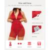 image:imagePopilush Halter Dresses for Women Backless Shapewear Mini Dress Deep V Neck Bow Tie ALine Club Party DressRed