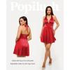 image:imagePopilush Halter Dresses for Women Backless Shapewear Mini Dress Deep V Neck Bow Tie ALine Club Party DressRed