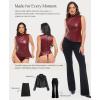 image:imagePopilush Leather Bodysuit for Women Going Out Tops Body Shaper Tummy Control Shapewear Mock Neck Tops Leather CorsetRed